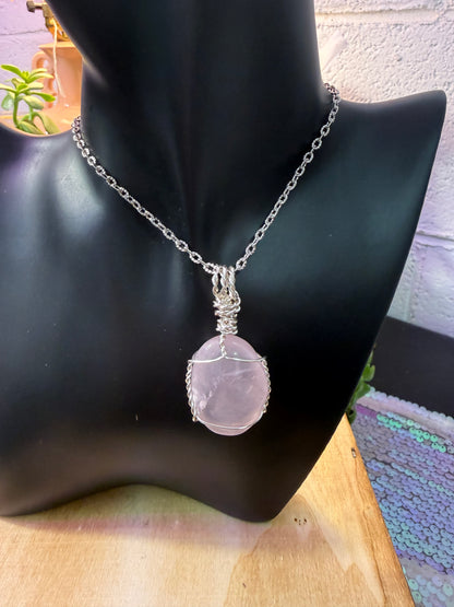 Rose Quartz Crystal Pendant