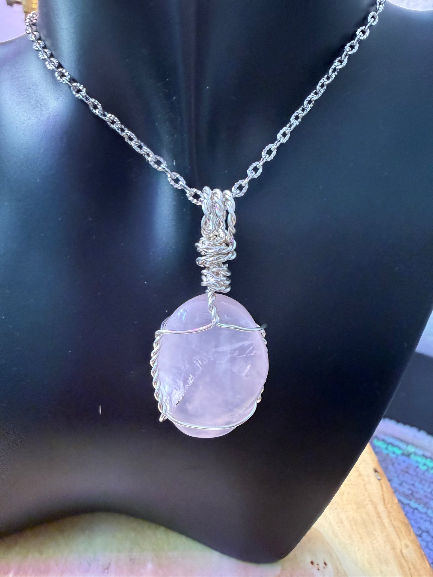 Rose Quartz Crystal Pendant