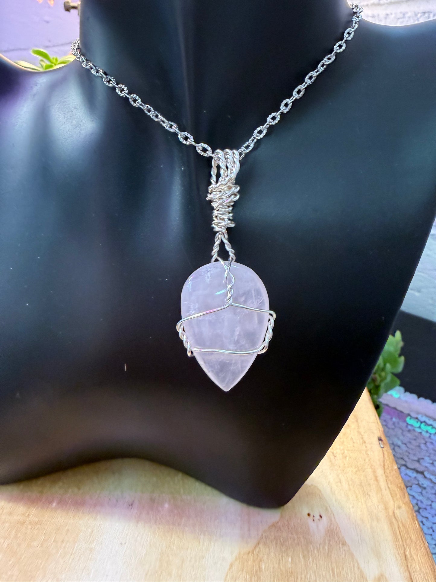 Rose Quartz Crystal pendant