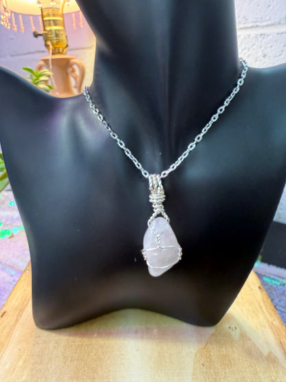 Rose Quartz Crystal Pendant