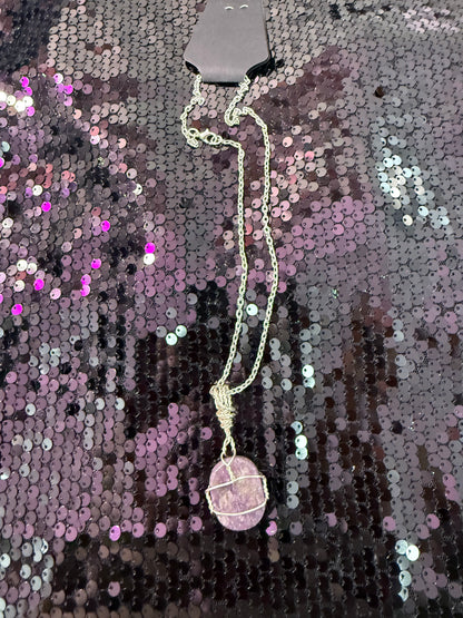 Lepidolite Crystal pendant