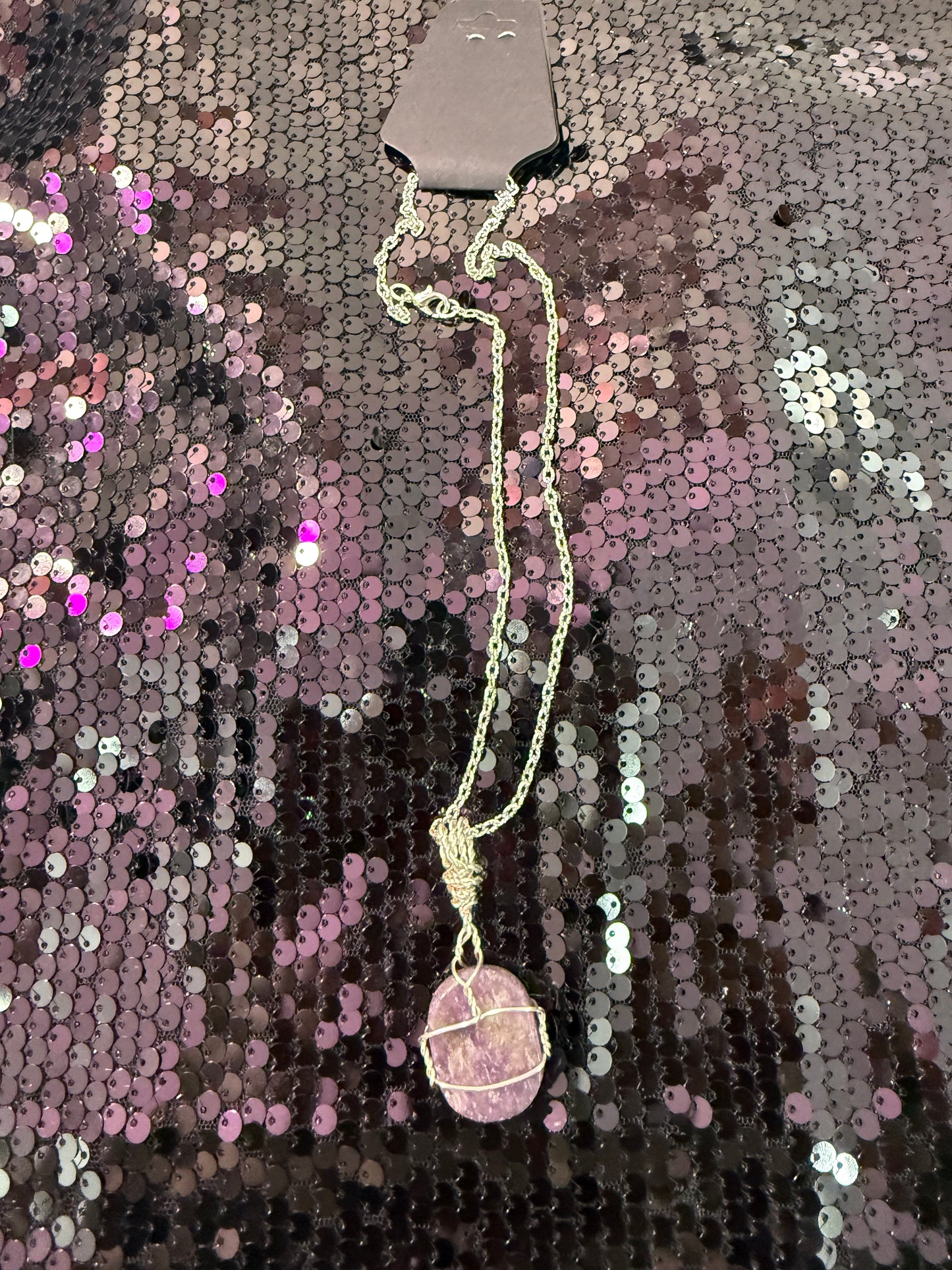 Lepidolite Crystal pendant