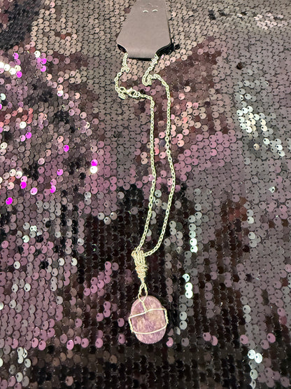 Lepidolite Crystal pendant