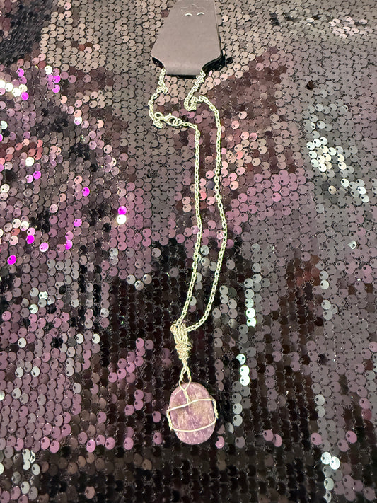 Lepidolite Crystal pendant
