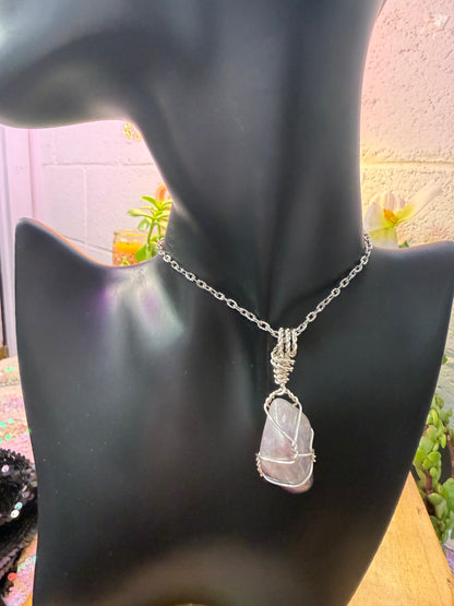 Titanium Aura amethyst pendant