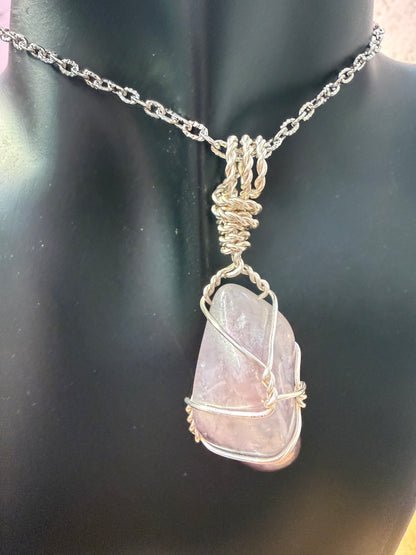 Titanium Aura amethyst pendant