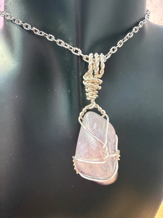 Titanium Aura amethyst pendant