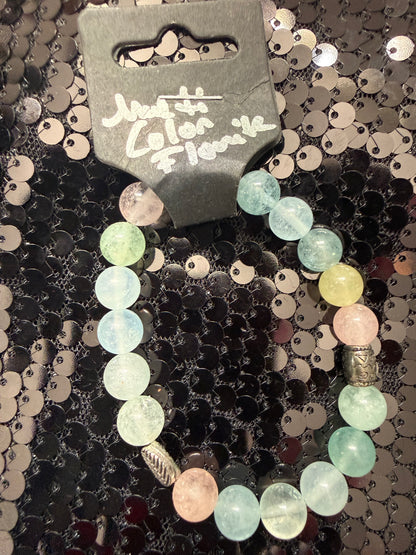 Multi color Flourite handmade bracelet