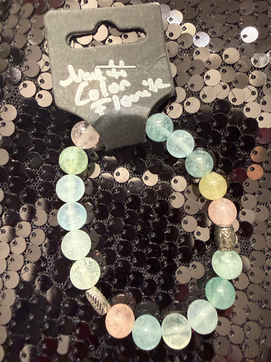 Multi color Flourite handmade bracelet