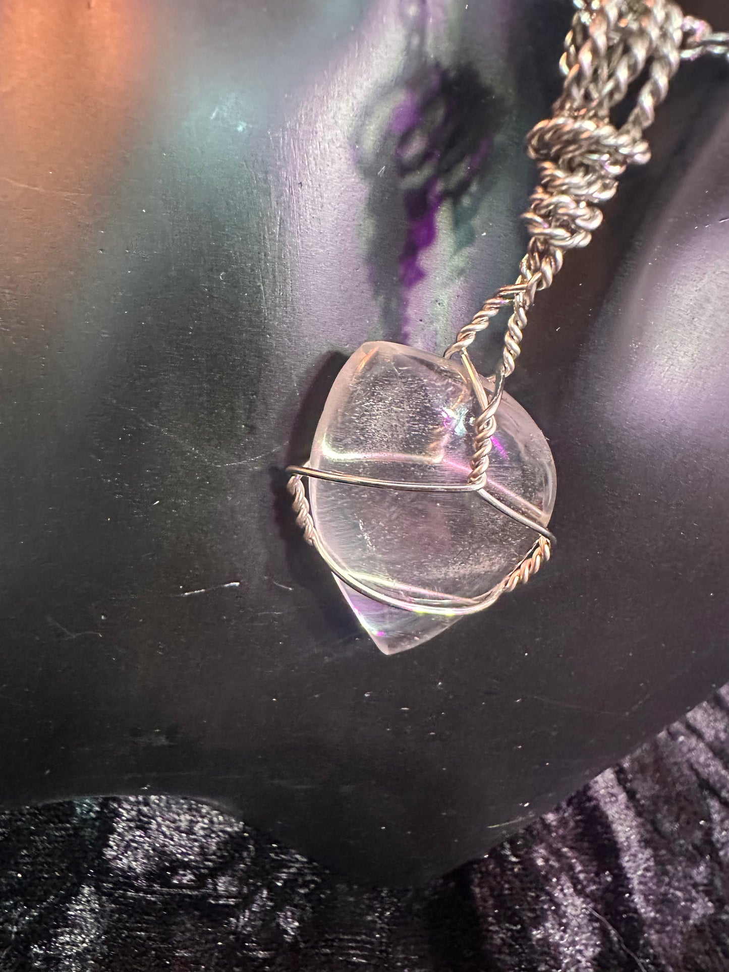 Clear Quartz handmade crystal pendant