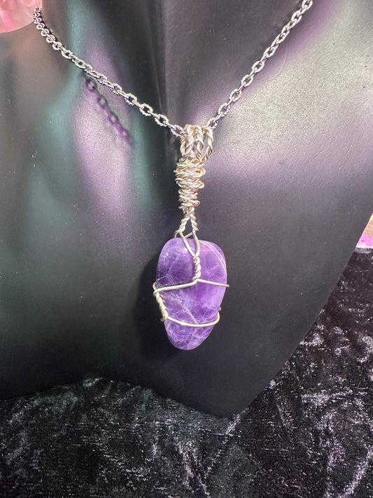 Chevron Amethyst Pendant