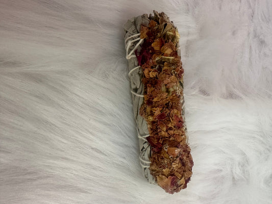 Wild Roses Sage Smudge Stick
