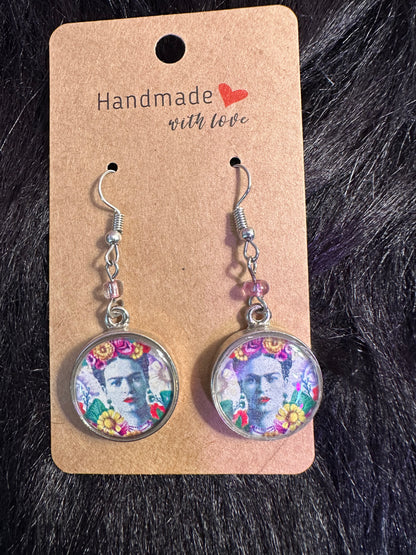 Frida Kahlo Earrings White