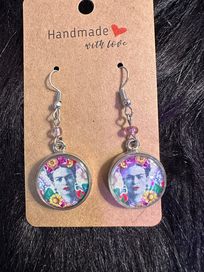 Frida Kahlo Earrings White