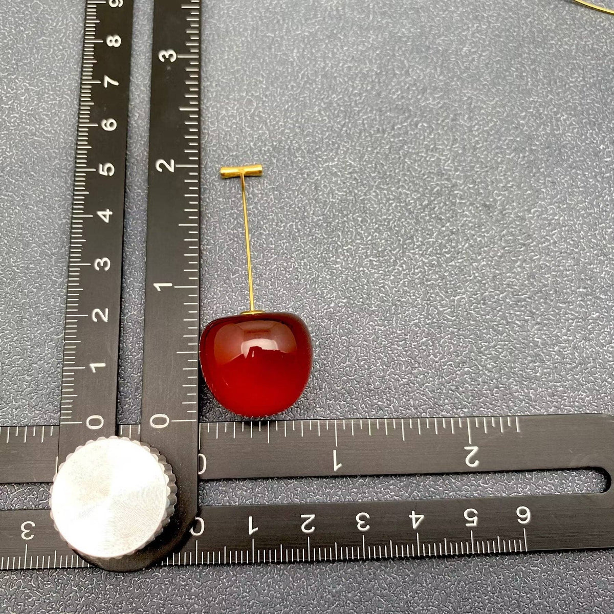 Creative Resin Cherry Charm 18K Gold Plated SS Earrings