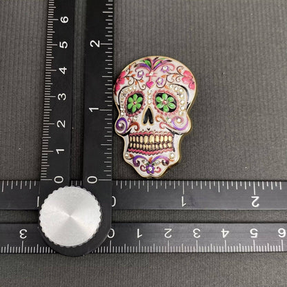 Halloween Colored Skull Brooch: Yellow