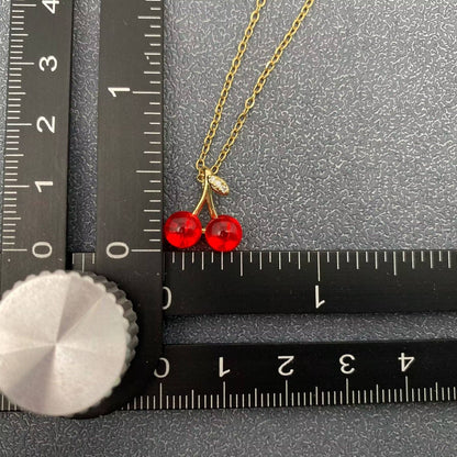 Cherry Charm Gold-plated Necklace