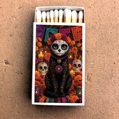 Matches • Halloween Day of the Dead Cat • Home Decor