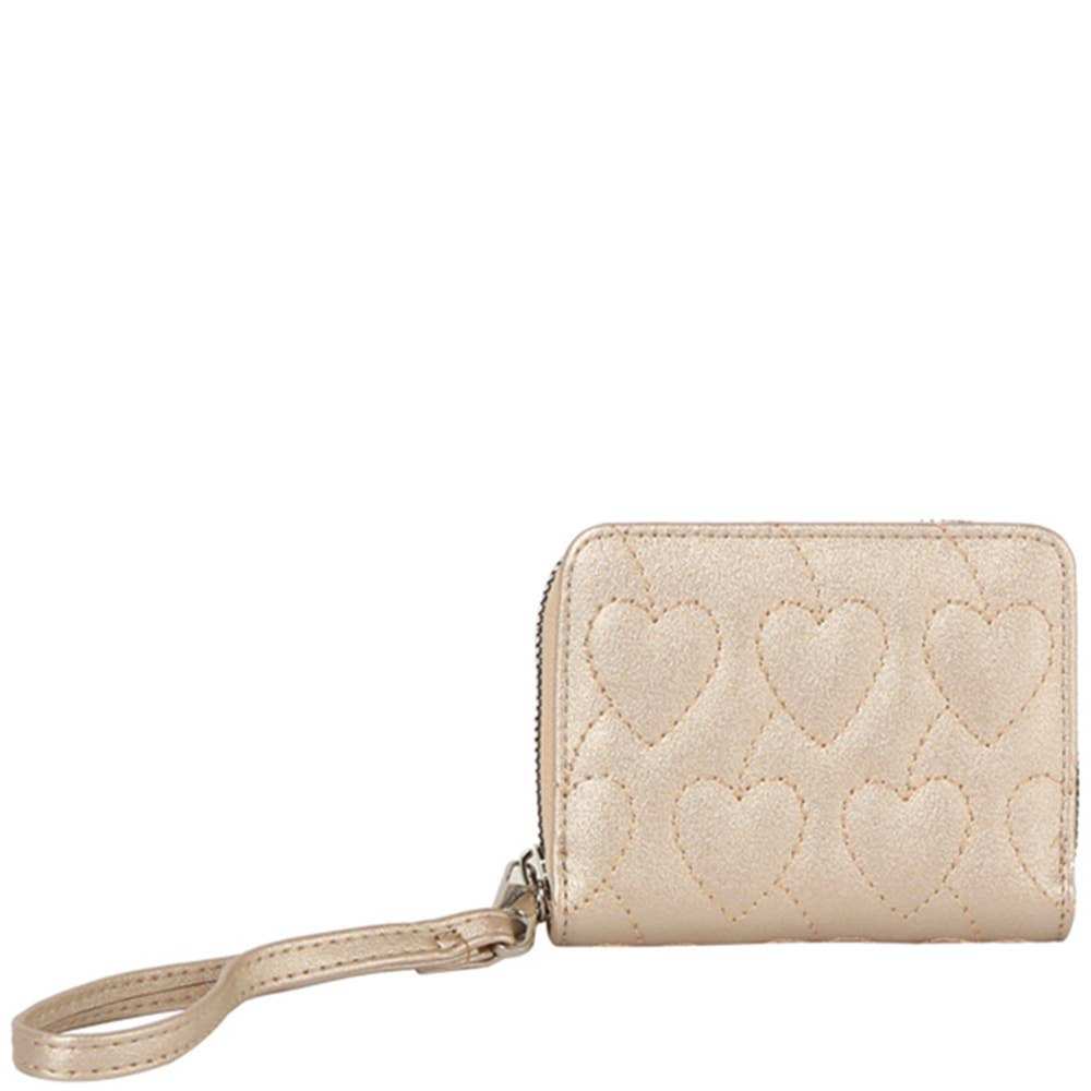 Heart Quilted Wallet A Wristlet GLW-0191: CHERRY