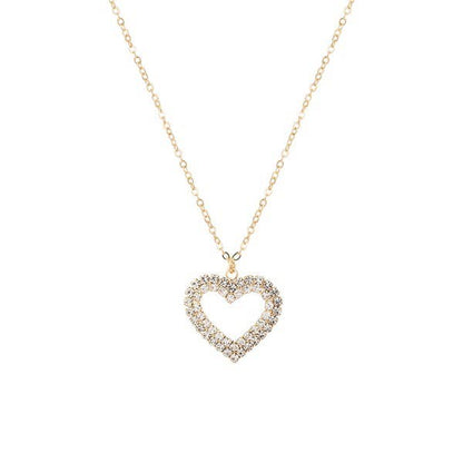 VALENTINE'S DAY HEART PAVE PENDANT NECKLACE silver