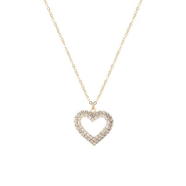 VALENTINE'S DAY HEART PAVE PENDANT NECKLACE