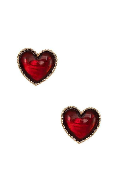 FRAMED HEART POST EARRING 540: ABALONE