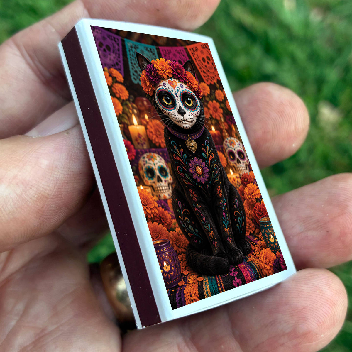 Matches • Halloween Day of the Dead Cat • Home Decor
