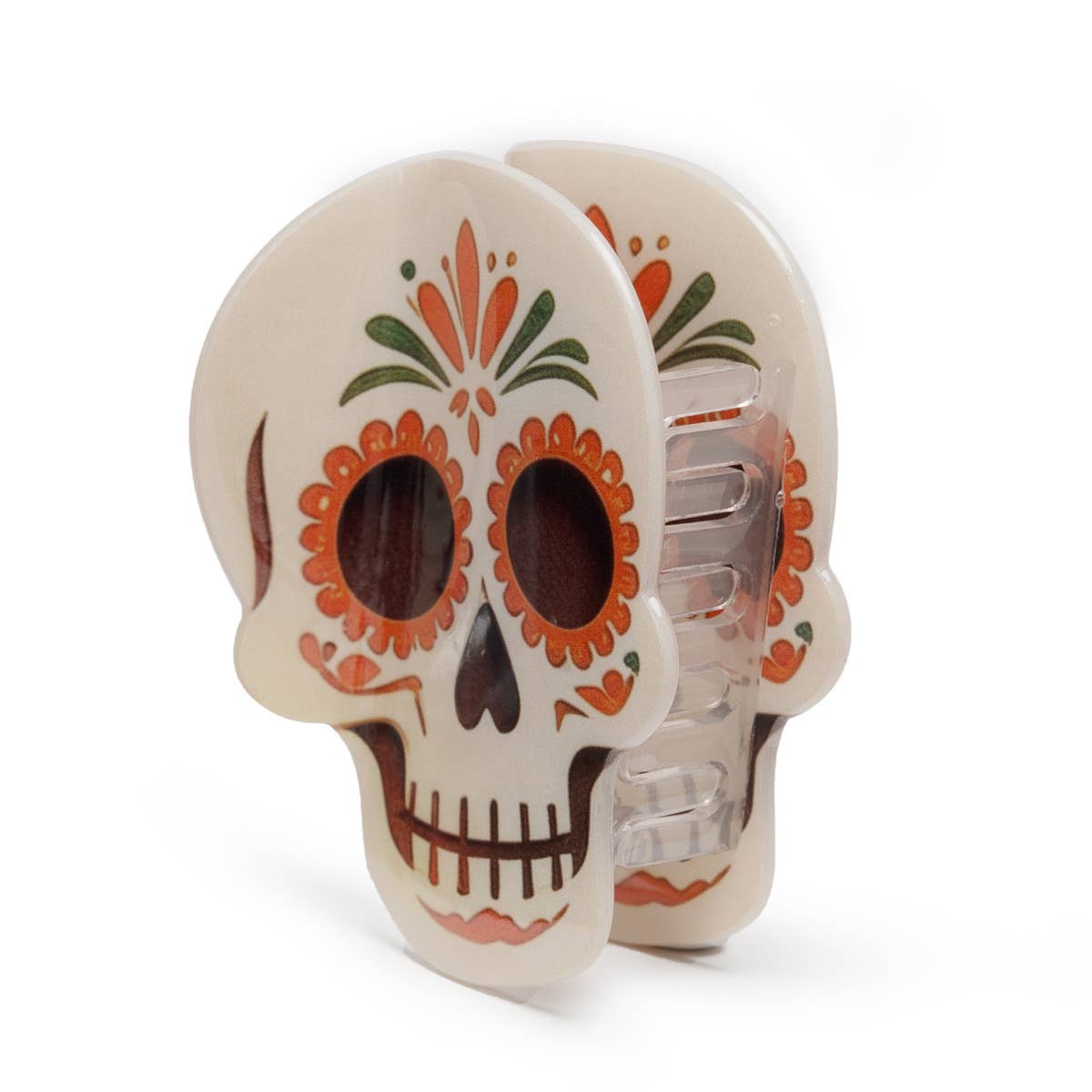 Day of the Dead Sugar Skull Halloween Hair Claw Clip: Skull
