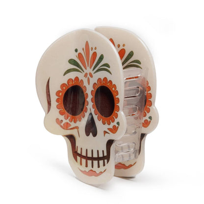Day of the Dead Sugar Skull Halloween Hair Claw Clip: Skull